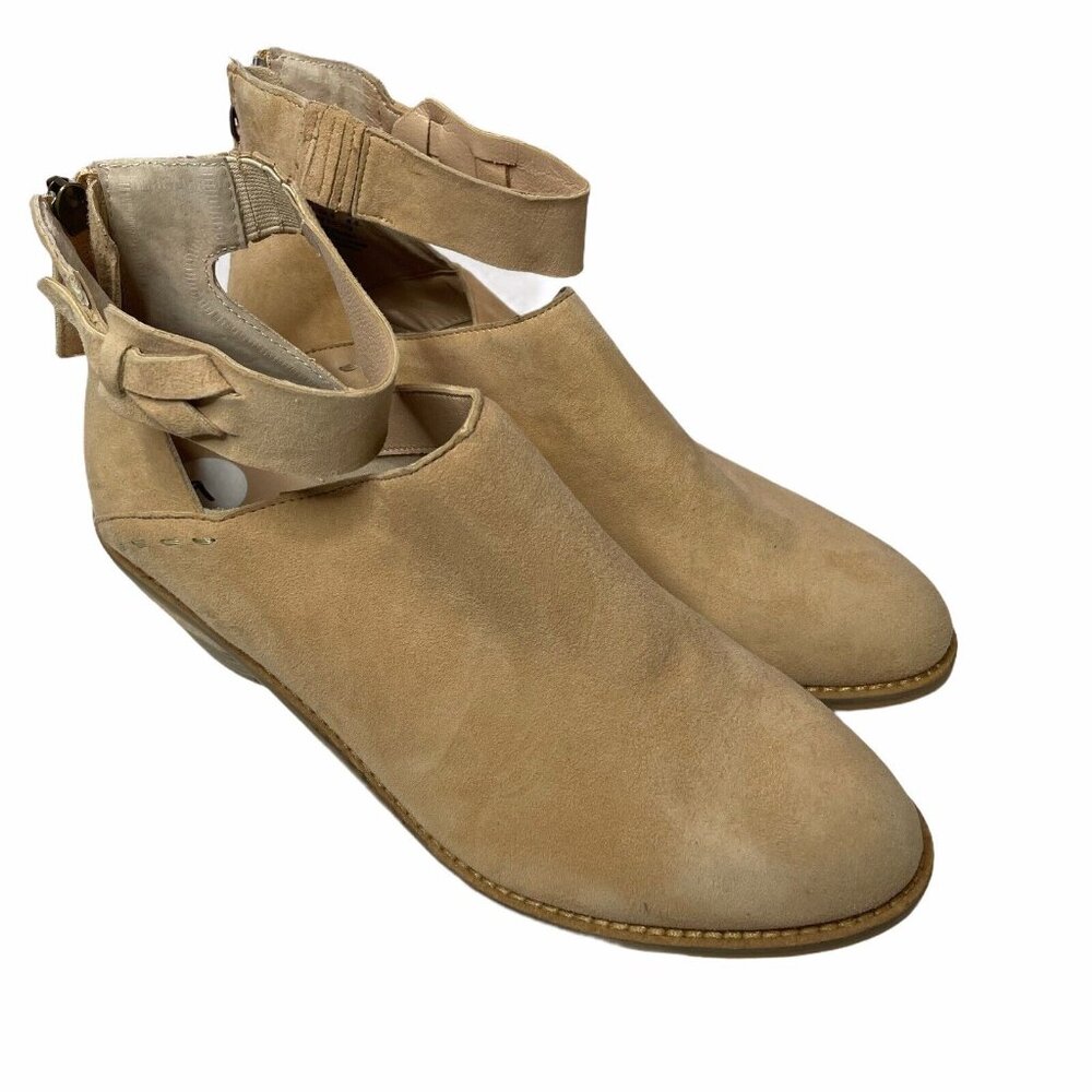Kelsi Dagger Kadeeja Ankle Strap Booties Womens 9 Ankle Strap Tan Suede